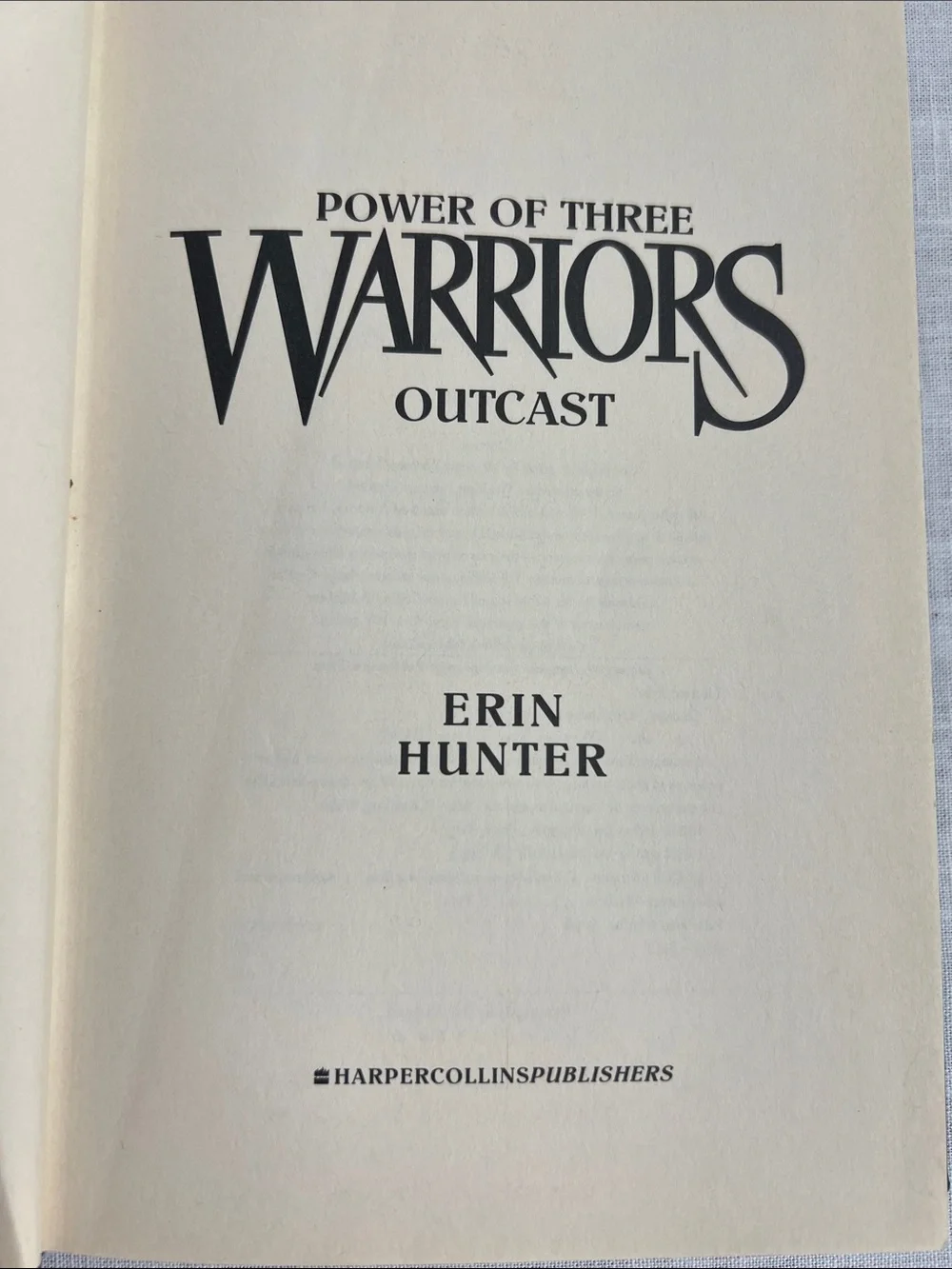 🌞 Power of Three: Warriors Outcast by Erin Hunter (HarperCollins) Hardcover